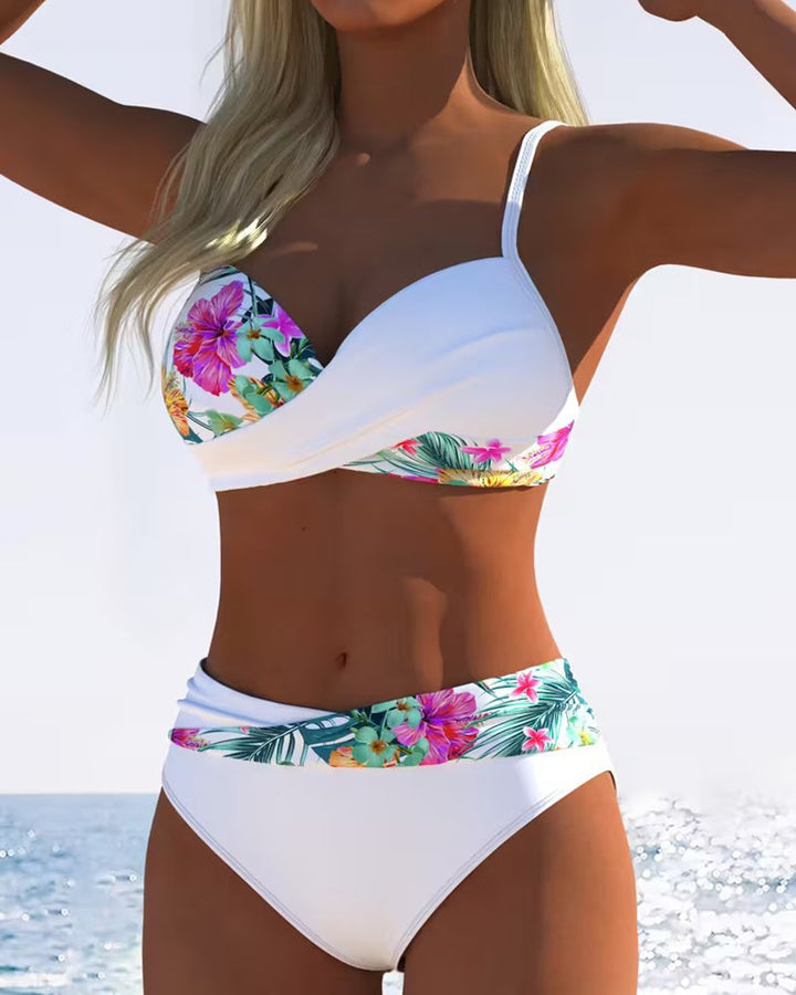 Bikini bralette con estampado tropical