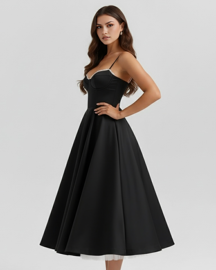 Selene™ | Vestido midi satinado romántico