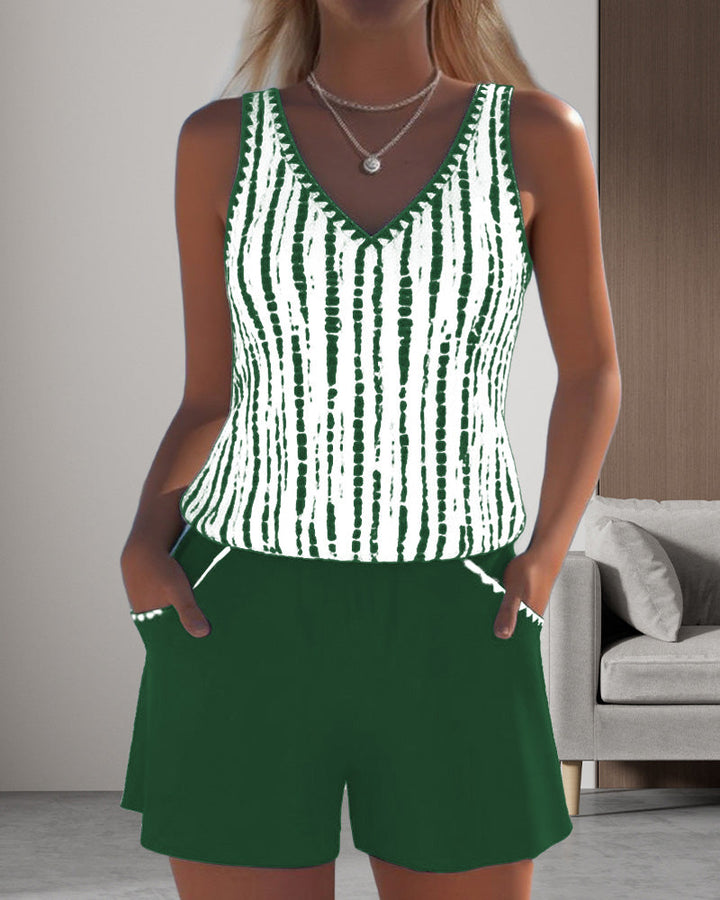 Tankini casual con cuello en V