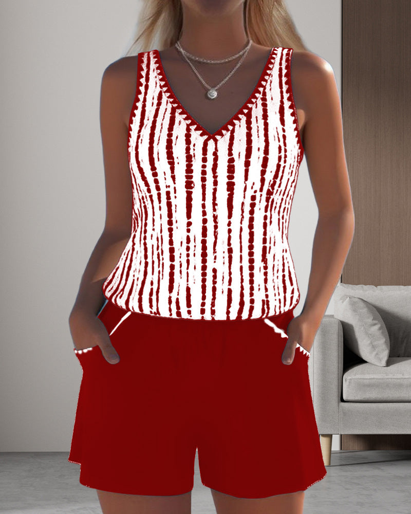 Tankini casual con cuello en V