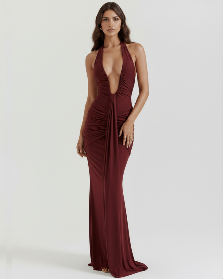 Ariel™ | Vestido maxi drapeado elegante