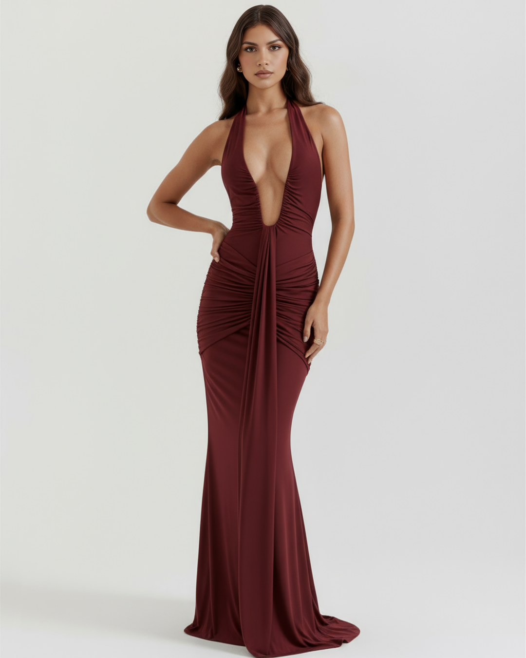 Ariel™ | Vestido maxi drapeado elegante