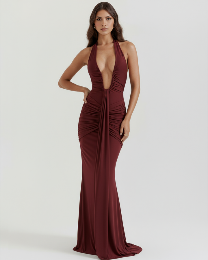 Ariel™ | Vestido maxi drapeado elegante