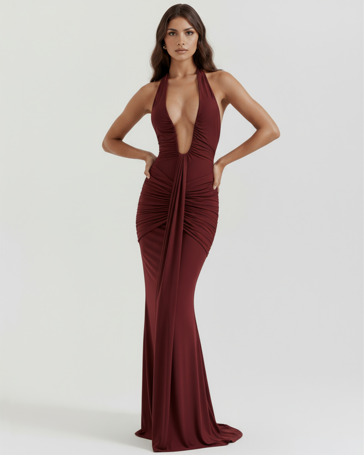 Ariel™ | Vestido maxi drapeado elegante