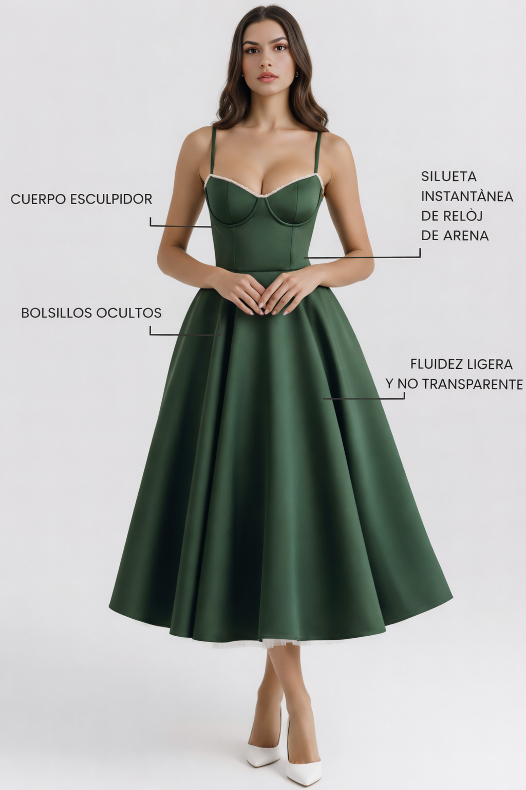 Selene | Vestido midi romántico