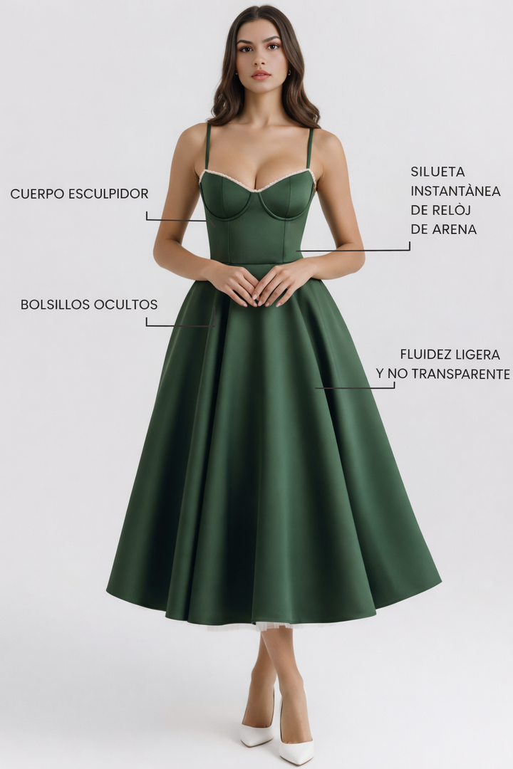 Selene | Vestido midi romántico