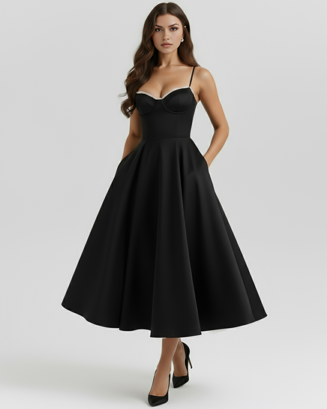 Selene™ | Vestido midi satinado romántico